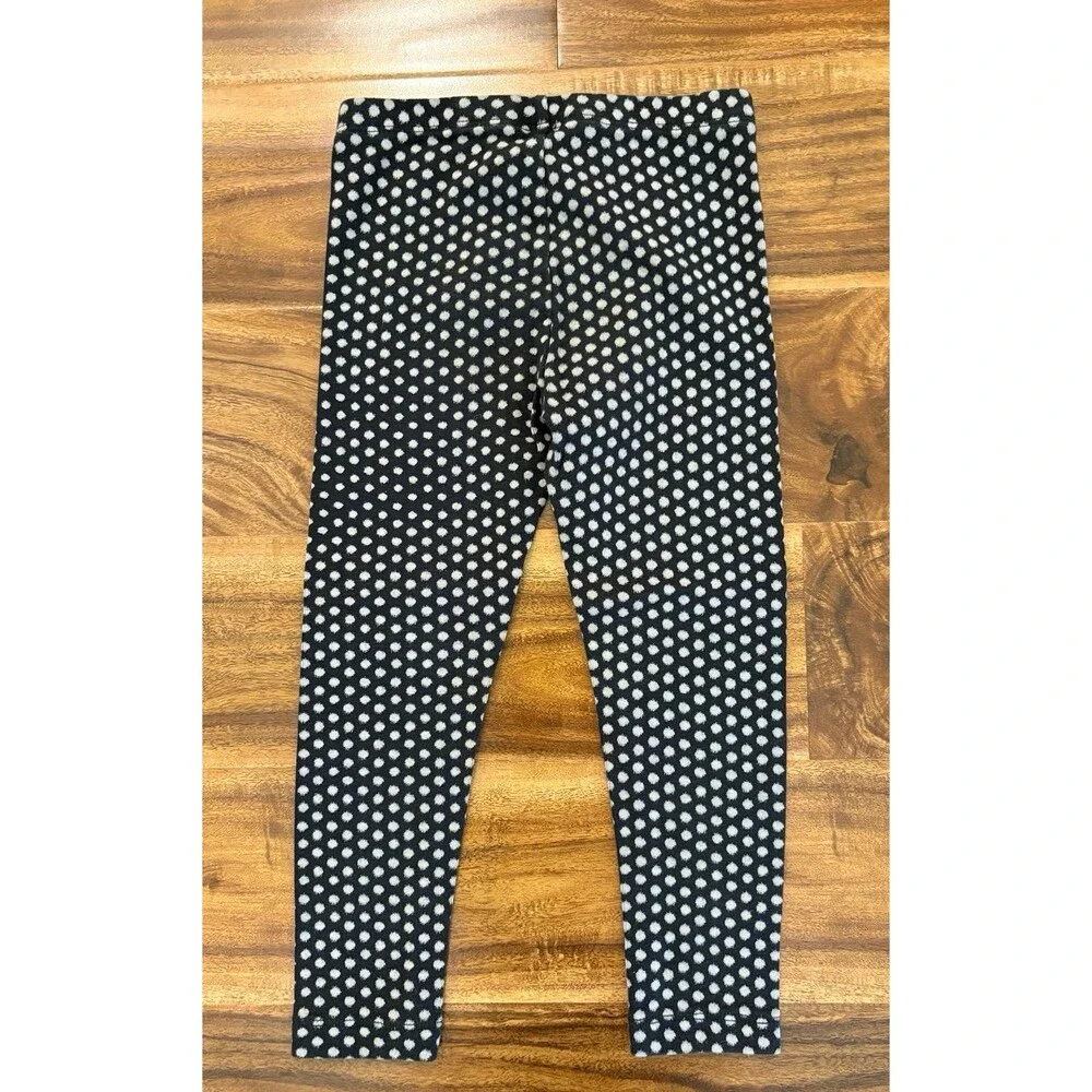 Tea Collection Knit Legging, Black with Gray Dots, Size 4T